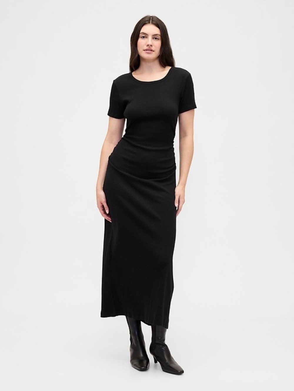 Buck Mason Surplus Ribbed Tee Dress in Black, size M